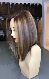 Saç dantel peruklar kimyasal fiber kadınlar kısa saç kısmi ayrılık yüksek sıcaklık ipek peruk kafa kapağı
