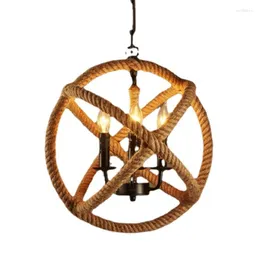 Lampade a sospensione Natural Vintage Rope Light E27 Loft Edison Lampada stile rustico Apparecchio per bar ristorante sospeso