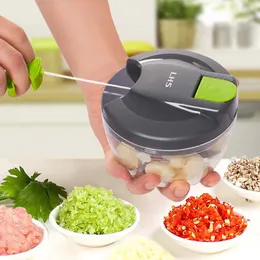 1pcs 520ml Manual Food Chopper Hand Pull String Vegetable Cutter