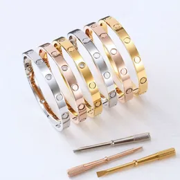 Dxtg Love Screw Bangle Браслет Carter Дизайнерские браслеты Роскошные ювелирные изделия Женские модные аксессуары Титановый стальной сплав Позолоченный никогда не выцветает с Du