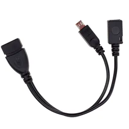 2 в 1 OTG Connectors Micro USB Host Power Adapters Y Splitter Adapters к Micro 5 -контактным женским кабелю для Flash Disk Smartphone