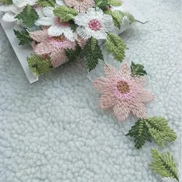 5yard lindo tecido de chiffon de renda de flor bordada para costurar artesanato DIY vestido de noiva boneca de beb￪ roupas2147
