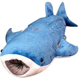 Nowy 55125 cm Nowy gigantyczny Plush Toys Marine Blue Animal Whale Dopchana lalka Soft Cartoon Animal poduszka dla dzieci Prezent urodzinowy J220729