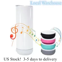 20oz sublimering Bluetooth -högtalare Tumbler Sublimation Smart Water Bottle Wireless Intelligent Music Cups FY5364 SS1107