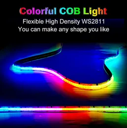 DC 24V COB LED Strip WS2811 Dream Color Programmable LED Light Strips No Dark Area Flexible LED Ribbon for Hotel Bedroon Chritmas Decoration