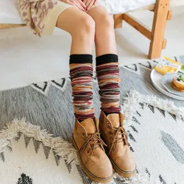 Socks Hosiery 2021 New Japanese Autumn And Winter Thickened Warm Leg Cover Wool Knee Protection Female Thigh High Warm Keeper T221107