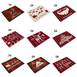 Outros acessórios de decoração de mesa Tapete de mesa de Natal Dining Placemat Decoração para casa Cozinha Party Place Mats Tablecloth Xmas Suprimentos Presentes WLY935