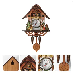 Wall Clocks Clock Wooden Vintage Pendulum Kids Wood Bird Clocksretrohanging Forest Decor Silent Decorative Room Non Ticking Modern