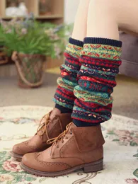 Socks Hosiery 2020 New Winter and Autumn Leg Warmers Bohemia Fashion Pad Warmth Anti-Crothritis Boot Cuffs T221107