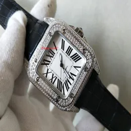 Topselling High Quality Wristwatches 42mm SAN100 Full Diamond Bezel Asia Movement Automatic Mens Watch Watches2616