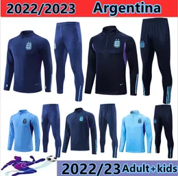 2022-2023 seleção nacional de futebol da argentina tamanho infantil conjuntos de agasalhos de corrida masculino ternos ao ar livre casa kits jaquetas calças roupas esportivas caminhadas terno de treinamento de futebol