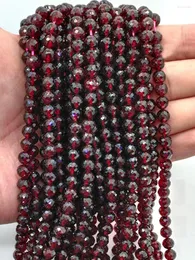 Perlen natürlicher Pyrop-Granat, 128 facettierte runde 7–8 mm Pentagonflächen