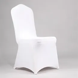 100 piezas Capas de silla de boda de spandex blancas de 100 piezas para fiestas el comedor elástica de la silla de portada de poliéster elástica Y200104272gg