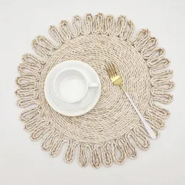 2022 new fashion Table Mats Placemats Wipeable For Round Heat Resistant Straws Rustic Place Farmhouse top quality