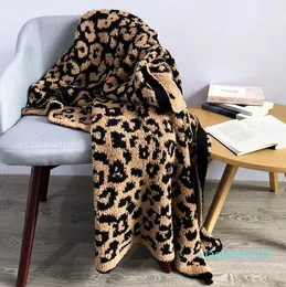 Delicate Knitted Leopard Print Blankets Winter Warm Faux Fur Microfiber Stich Plaid Bedspread Fluffy Adult Blanket