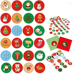Decorazioni natalizie 500 pezzi adesivi decorativi Natale fiocco di neve sacchetto di caramelle adesivo sigillante etichette per scatole regalo di Babbo Natale decorazioni per l'anno