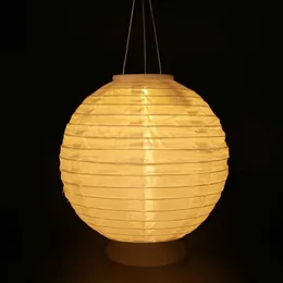 LED Solar Chinesische Laternen Wasserdicht Lampion Hängende Kugel Licht Geburtstag Hochzeit DIY Handwerk Dekor Geschenk Party Supplies Q0810236e
