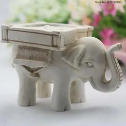 Titulares de vela retro elefante portador de chá de elefante Decoração de casas de castiça
