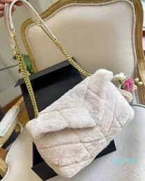 Borse a tracolla Borsa in peluche Soft 22 new fashion messenger Tracolla autunnale e invernale Catena mano soffice Donna 2023