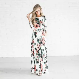 Casual Dresses Women Summer Long Dress Floral Print Boho Beach Tunic Maxi Sundress Vestidos De Festa XXXL 2022