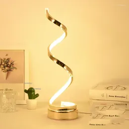 Table Lamps Modern Nordic LED Strip Light Lamp Bedside Aluminum Deco Maison For The Bedroom Desk Bed Grasg
