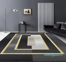 2022 alfombra lujosa alfombra geom￩trica verde gris moderno verde para la mesa de caf￩ de sof￡ dormitorio decoraci￳n de la casa de cocina