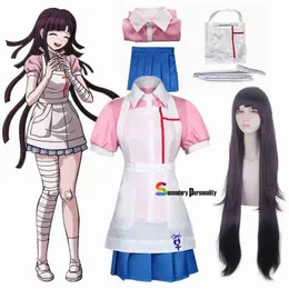 테마 의상 새로운 Danganronpa Mikan Tsumiki Cosplay 의상 할로윈 카니발 Ultimate Nurse 재미있는 의상 카페 메이드 유니폼 여성 J220720