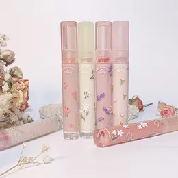 Läppglans 6 färger spegel fuktgivande naken läppglans ganska blomma transparent rör flytande läppstift långvarig makeup kosmetik