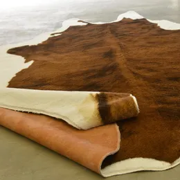カーペットムジー牛ヒョウのカーペット模倣動物皮天然形状ラグビッグサイズリビングルーム装飾非滑り止めマット1400x2000mm