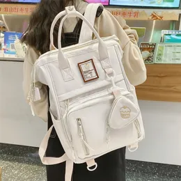 School Bags JULYCCINO Double Zipper Multifunction Women Backpack Teenage Girls Student Shoulder Bag Laptop Cute Mochila 221105