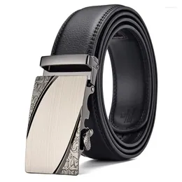 Bälten Herrens dubbelsidiga tvåskikts kohudeföretag Automatiska Buckle Belt Fashion Alloy ledde jeansbyxor