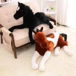 Plush Dolls Big Size Simulation Animal 70x40cm Horse Toy Prone Doll For Birthday Gift 221107