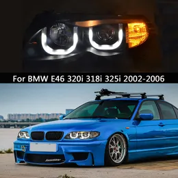 المصباح الأمامي للسيارة مصباح DRL أثناء النهار لبرنامج BMW E46 320i 318i 325i 2002-2006 مؤشر إشارة ضبابية ضبابية.