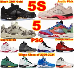 Tênis de basquete preto metálico dourado 5S Wings Low Classic 5 Expression Girls That Hoop Arctic Pink Doernbecher Freestyle Free MHL Jade Fire Red ZDM Silver Sneakers