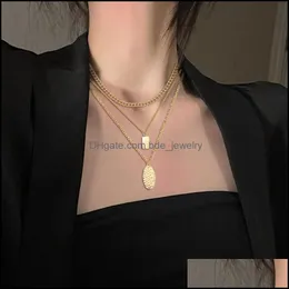 Chains Chains Fashion Design Ladies Metal Gold Layered Initial Mtilayer Necklace Chain Jewelry Gift Accessories Drop Delivery Neckla Dho1H