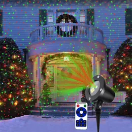 Christmas Laser Projector Light Red Green Star Show LED -projektion med avl￤gsna utomhuslandskap Spotlight