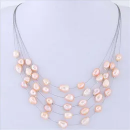 Choker Handmade Statement Women Pearl Layers Jewelry Chunky Necklace Pendant Bridal Wedding Party Gifts Bib Collar Accessories