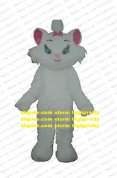 Mascot Costume Smart Marie White The Aristocats Cat Pussycat Moggie Kitten Cartoon With White Pink Ears Blue Eyes No.4258