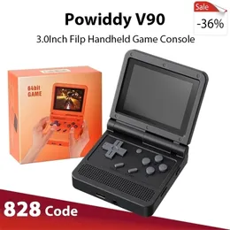 Giocatori di giochi portatili Powkiddy V90 30inch IPS Screen Retro Video Game Console open source PS1 Mini Console di gioco portatile portatile 64G 15000Games 221107