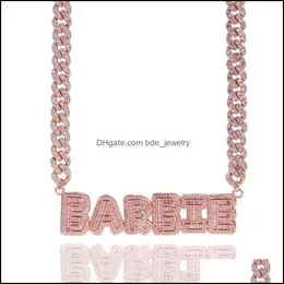 Подвесные ожерелья маленькие багеты начальные буквы подвеска с 10 мм кубински