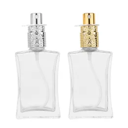 100pcs 50ml transparent Glass Perfume Bottles Empty Spray Atomizer Refillable Bottle Scent Case with Travel Portable