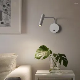 Lampa ścienna Nowoczesne światło odczytu LED z przełącznikiem aluminium 3w 350 stopni sypialnia Badanie łóżka AC110V 220V