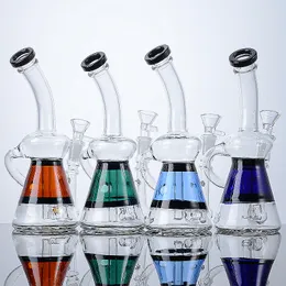 Mini New Hookahs Beaker Bong Glass Bongs Small Water Pipes Inline Perc Oil Dab Rigs 14mm Female Joint With Bowl Klein Recycle Smoking Accessories