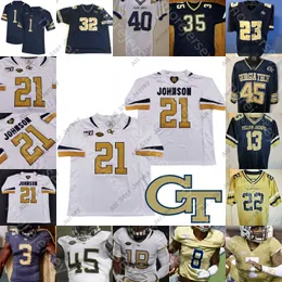 Fußballtrikots Benutzerdefiniertes Georgia Tech-Fußballtrikot NCAA College Demaryius Thomas Derrick Morgan Curtis Ryans Jeff Sims Jamious Griffin Carter Ezzard Smith