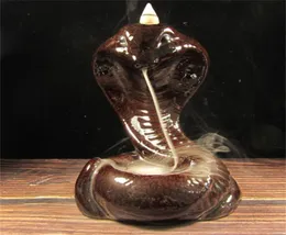 Cerâmica BackFlow Cone Burner Thillert Cloud Waterfall Censer Holder Snake estátua Cobra Figuras Clay Creative Cones Ins6150023