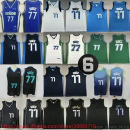2022-23 Blue City Luka Xs-6xl Basket 77 Doncic maglie Ed New 6 Patch Man Kids con 6 Patch Jersey Bianco Nero Golden Youth Boys