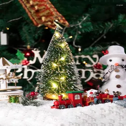 Weihnachtsdekorationen, Mini-Baumdekoration, künstliche Kiefer, DIY Weihnachten mit farbigen LED-Lichtern, warme kleine Geschenke für Kinder, Jahr 2023, Heimdekoration