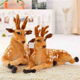 Forest Wild Animals Simulation Plush Sika Deer Cuddle Soft Deer Plush Doll for Kids Baby LDREN Födelsedag Christmas Gift J220729