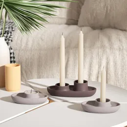 Mumlar Diy Çimento Tealight Candlestick Silikon Kalıp Beton Şam Tutucu Kalıp Tugboat Şekli Ev Zanaat Dekor Aracı 221108