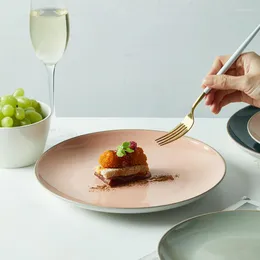 Płytki Western Plate Nordic Ins Style Ceramiczne zastawa stołowa Deser Household Dish Stek stek z tacą owocową zastawa stołowa